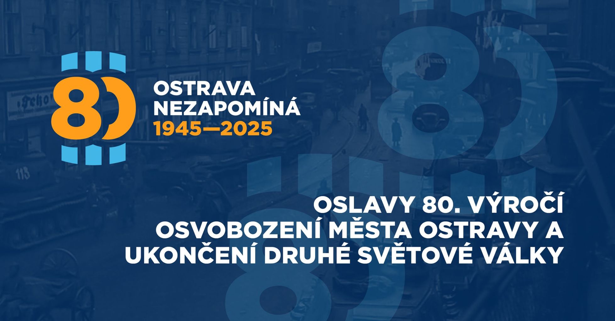Grafický plakát k památce 80. výročí osvobození Ostravy